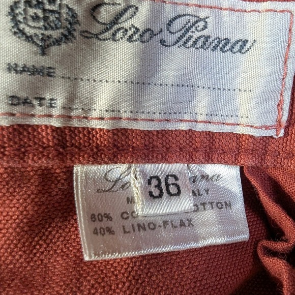 Loro Piana Cotton Linen Pants – 31x34 Red Straight Italy READ - Picture 5 of 11